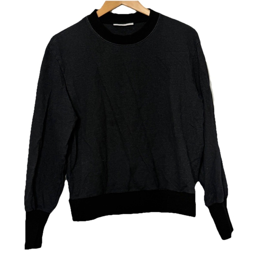 Icebreaker Women Medium Merino Wool Central Long Sleeve Sweatshirt Black Gray